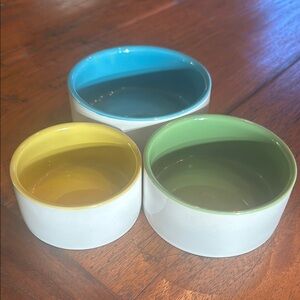 Pier 1 Measuring Cups Set of Three Colorful Ceramic Bowls